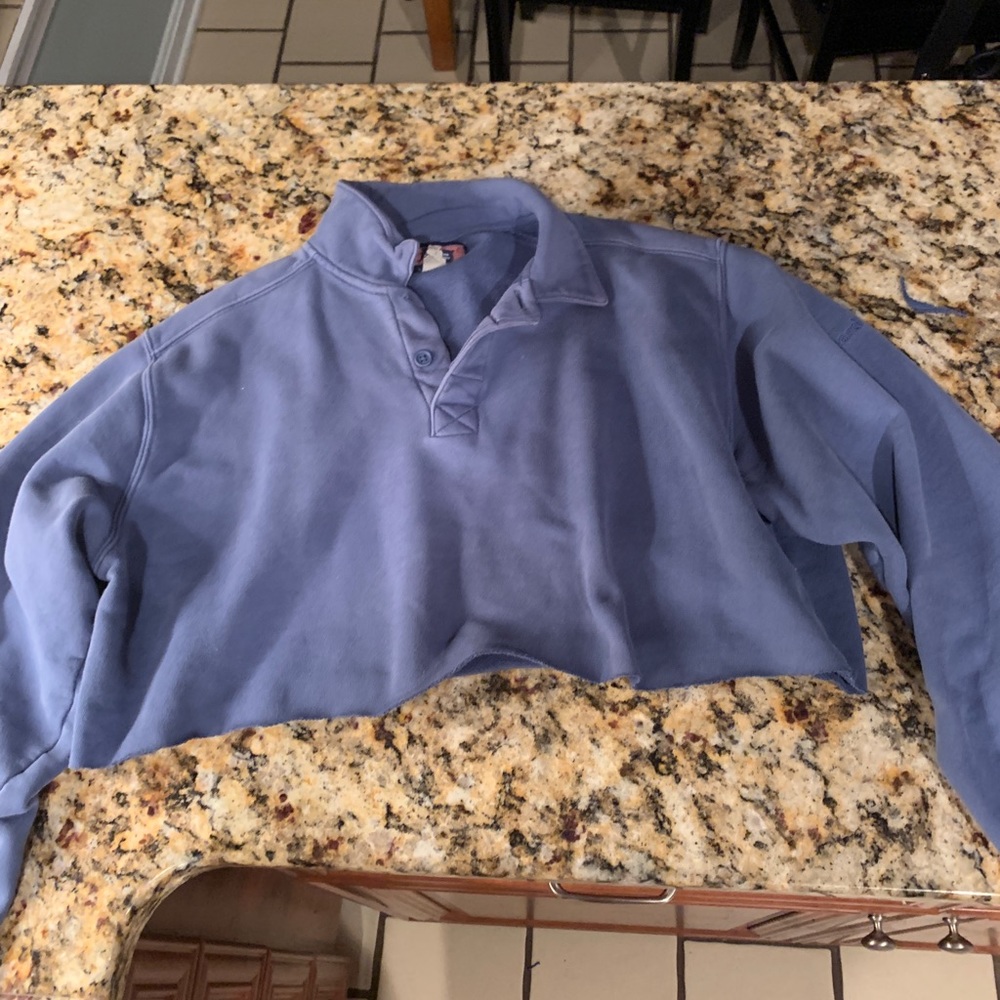 cropper collar sweatshirt